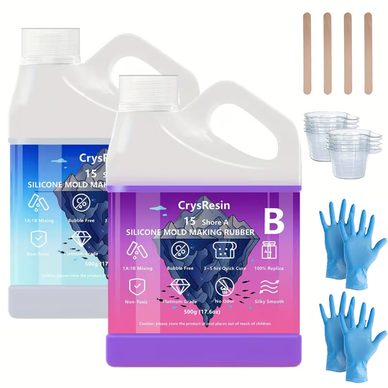 Soap Making Ins - 500ml 2本入り 液体シリコン モールド作成用、ソフトで非粘着性、耐久性があり、速硬化性のゴムキット、DIYレジンキャスティング、キャンドル、石鹸用