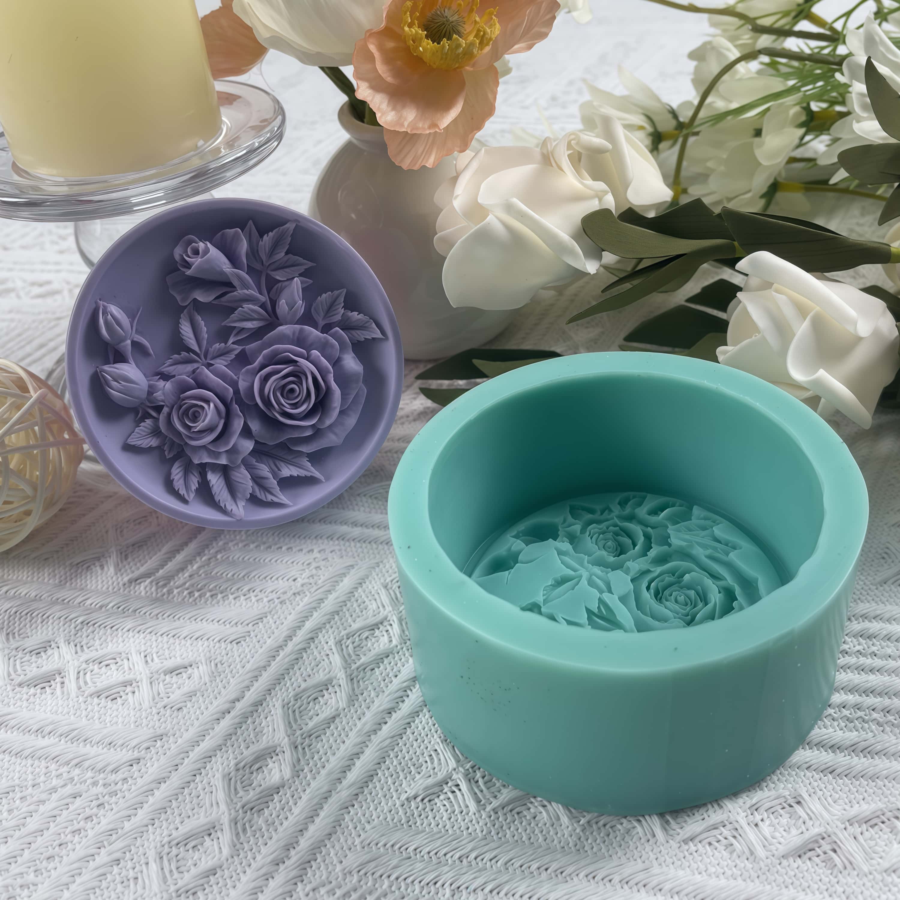 Soap Making Instructions - 3Dローズ手作りシリコンソープモールド、丸い花、天然オーガニックソープ作り型