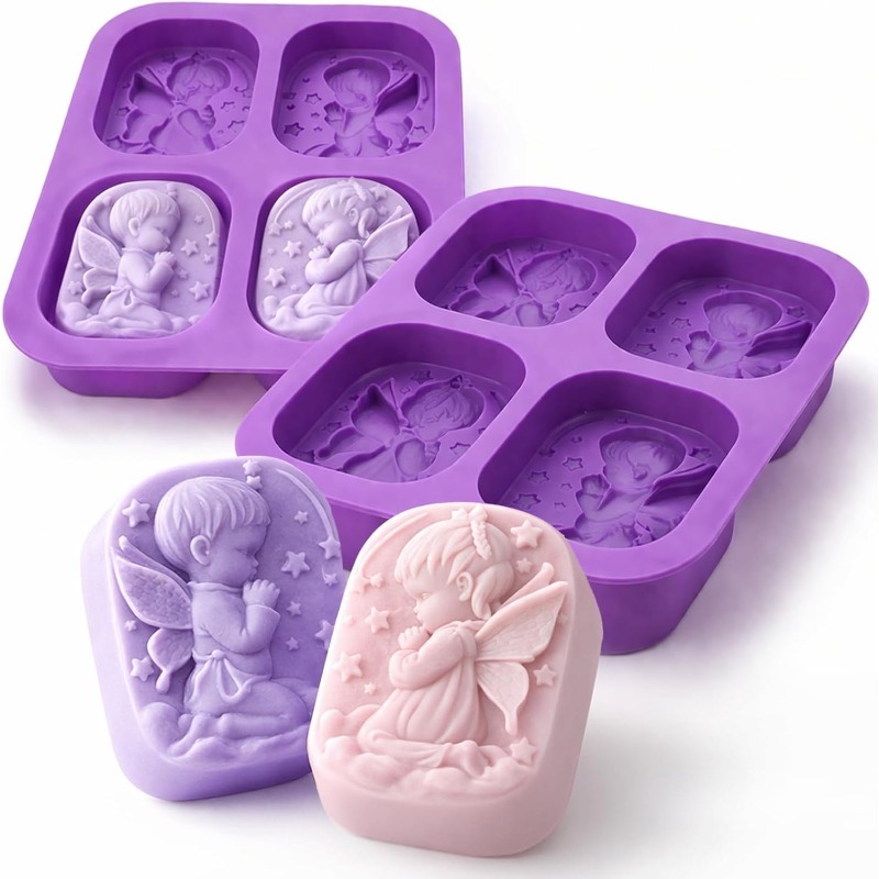 天使のシリコンモールド、石鹸作り用品、祈る妖精の赤ちゃんデザ - Soap Making Kit For Beginners のレビューと価格