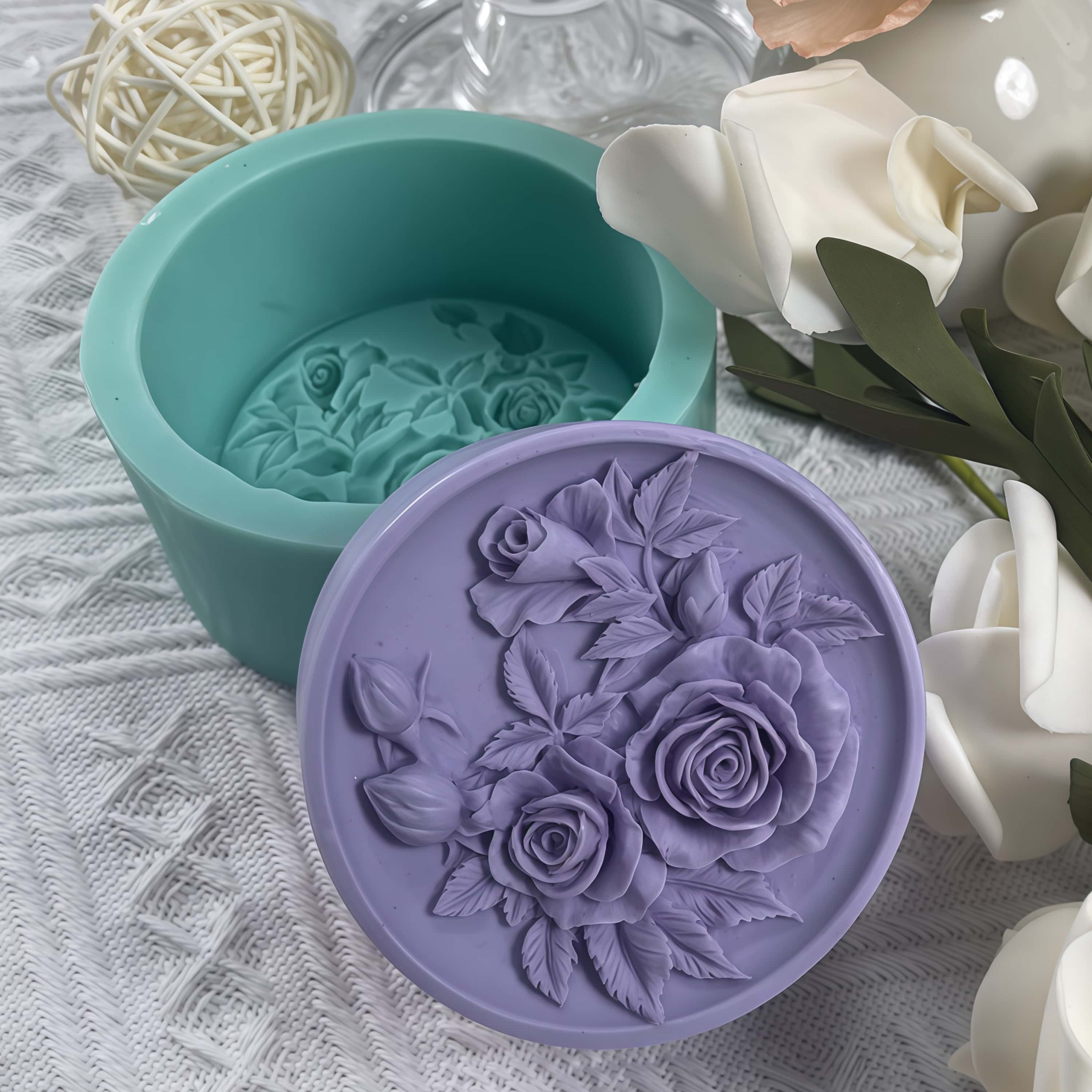 3Dローズ手作りシリコンソープモールド、丸い花、天然オーガニ - Soap Making Instructions のレビューと価格
